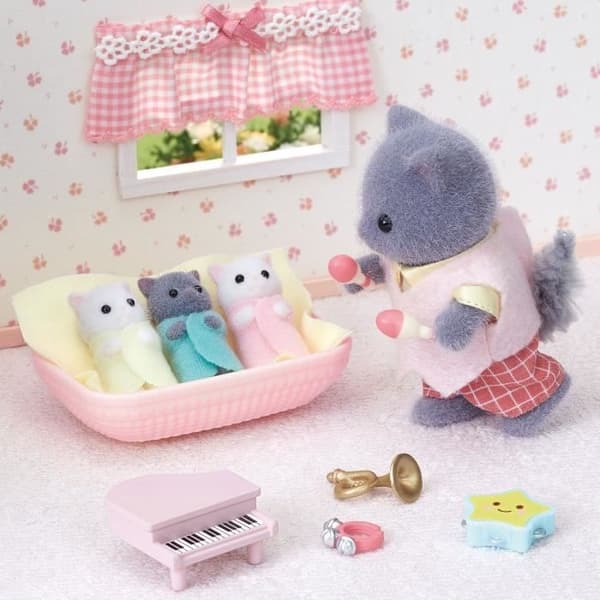SYLVANIAN FAMILIES - Persiska katttrillingar - Miniuniversum - Rosa - För barn - 3 år och uppåt