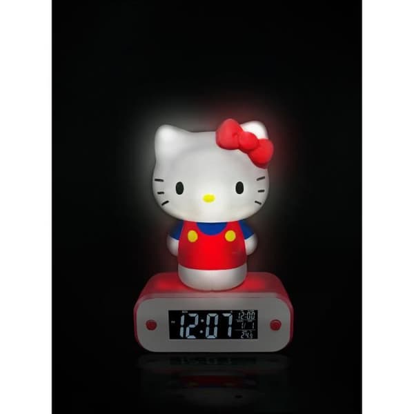 Luminous Hello Kitty-figur - TEKNOFUN - väckarklockafunktion och visning av tid, datum och temperatur