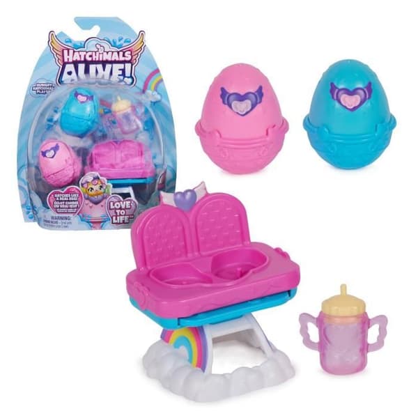 Samlarfigurer - SPIN MASTER - Hatchimals Alive - Pack med 2 ägg - Hög stol - Inkluderade tillbehör