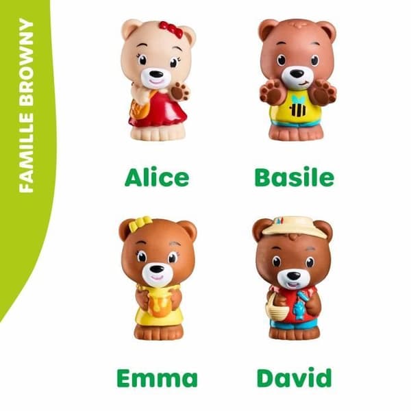 Set med 4 Browny familjekaraktärer - VULLI - Les Klorofil - Baby - Mixed
