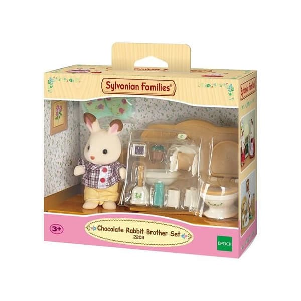 SYLVANIAN FAMILIES - 5015 - Brother Rabbit Choklad och toalett - Village - Blandat - 3 år+