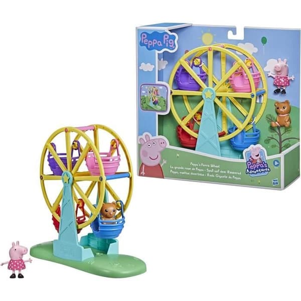 Förskoleleksak - PEPPA PIG - Peppas pariserhjul - Statyett, nalle och pariserhjul - från 3 år