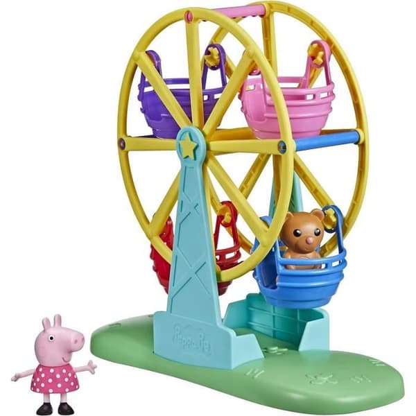 Förskoleleksak - PEPPA PIG - Peppas pariserhjul - Statyett, nalle och pariserhjul - från 3 år