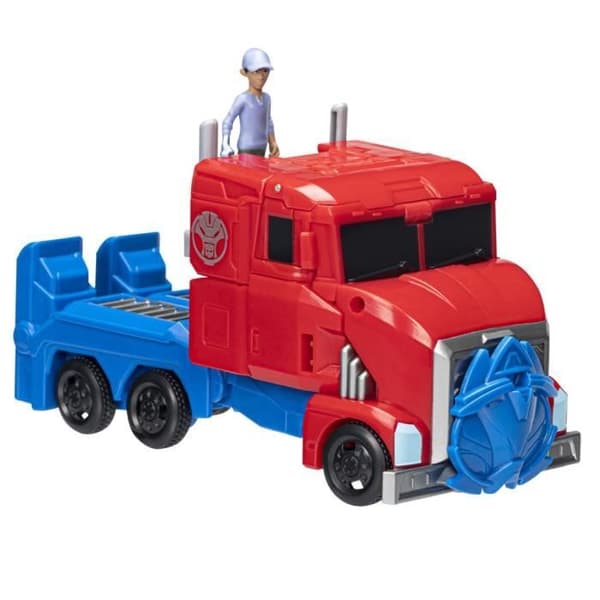 Transformers EarthSpark Spin Changer Optimus Prime 8-tums figur med 2-tums Robby Malto