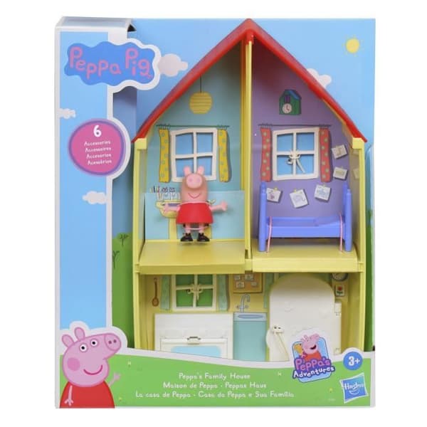 Peppa Pig Peppas familjehus, leksak för förskolebarn, inklusive figur och 6 tillbehör, från 3 år och uppåt