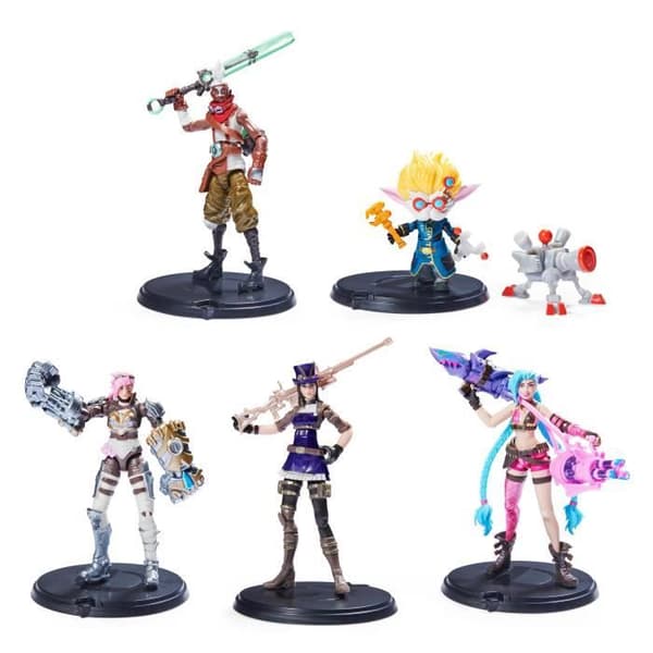 League of Legends - Box med 5 10 cm ledade figurer - Heimerdinger, Vi, Ekko, Jinx och Caitlyn - Med tillbehör