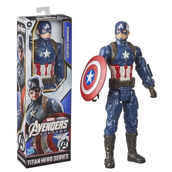 Captain America Titan Hero Series Avengers 30 cm figur för barn från 4 år och uppåt