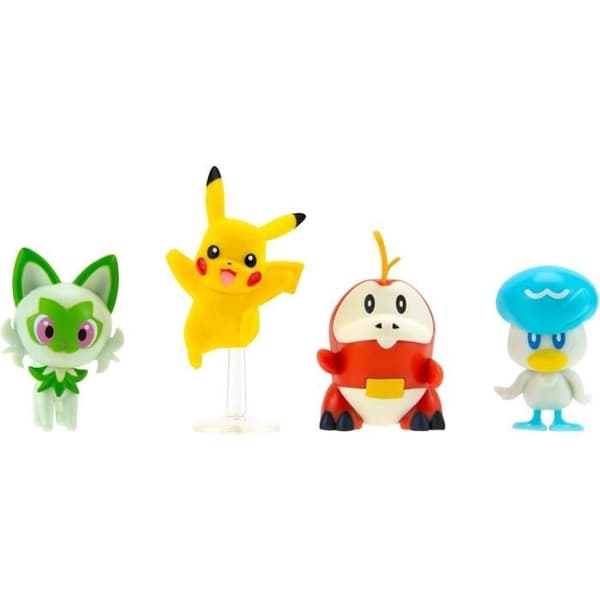 Pokémon - Set med 4 stridsfigurer - Pikachu, Crokel, Kwaks, Felori