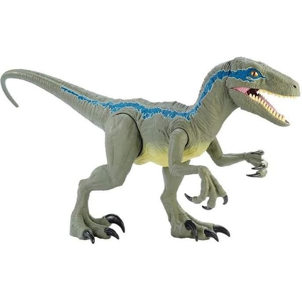 JURASSIC WORLD Super Colossal Velociraptor Blue Dinosaur Figur 90cm