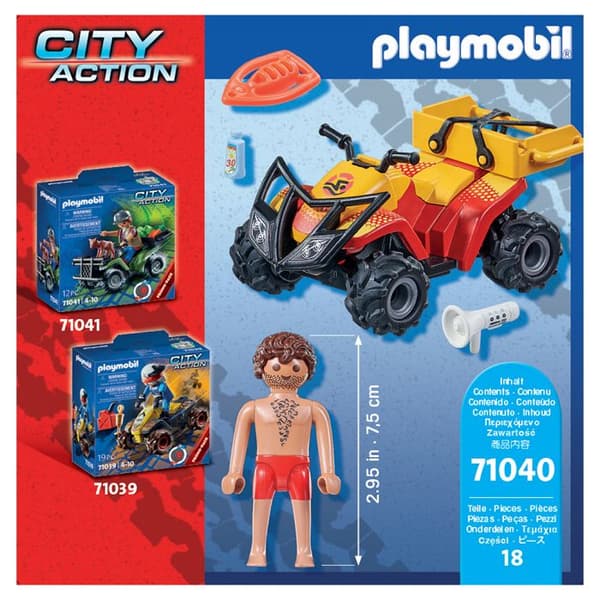 PLAYMOBIL - City Action 71040 Sjöräddare och fyrhjuling - Vit - Barn - Blandat - Från 4 år