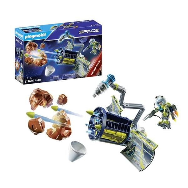 PLAYMOBIL 71369 Rymdastronaut och satellit, Action Heroes rymden, Skydda Jorden, 53 delar, Från 4 år