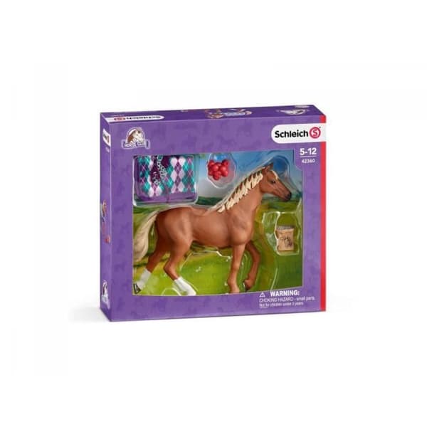 Schleich figurin - Engelsk fullblod med filt - För barn från 3 år och uppåt - Inomhus