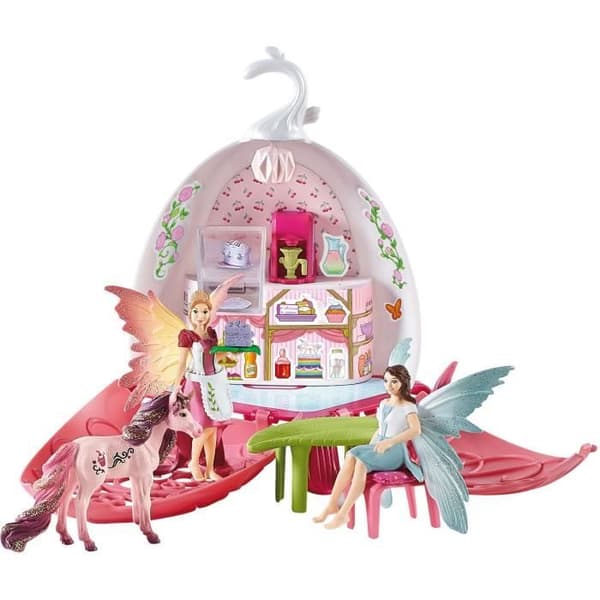 SCHLEICH box set - Café des elves - bayala® - Interiör - Rosa - Feya och Eyela - 5 år och över