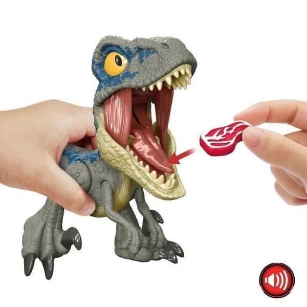 Jurassic World-Velociraptor Blue Mega Roar-Sound, Large Jaw HVB44