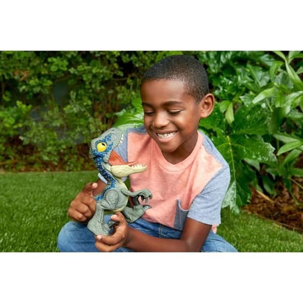 Jurassic World-Velociraptor Blue Mega Roar-Sound, Large Jaw HVB44