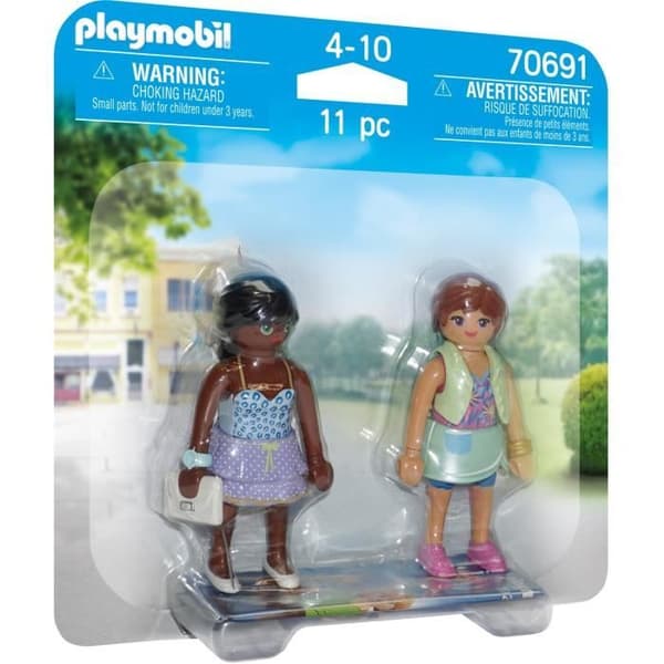 Miniatyrfigur - PLAYMOBIL - Duo-Pack Shopping-Girls - Tillbehör ingår