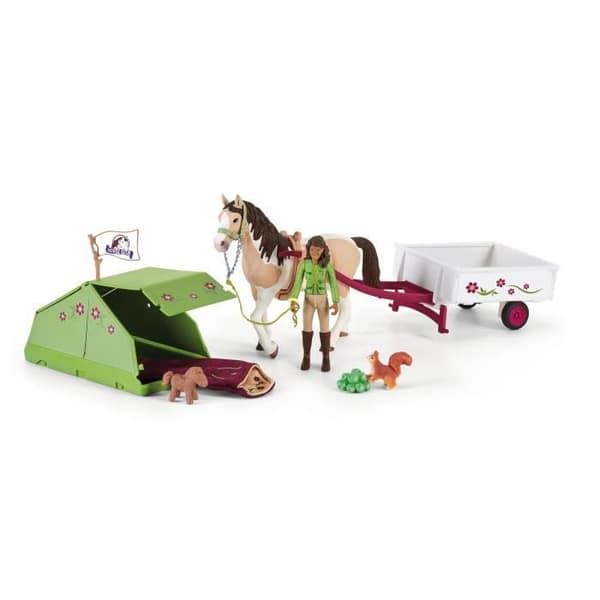 Sarah's Camping Adventures, Schleich box set med 23 element ingår inklusive 1 Schleich häst och 1 figur, figurbox set