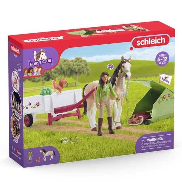 Sarah's Camping Adventures, Schleich box set med 23 element ingår inklusive 1 Schleich häst och 1 figur, figurbox set