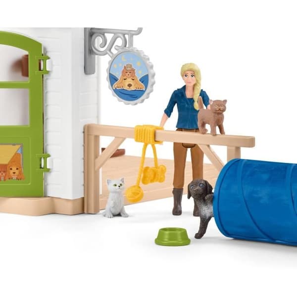 Farm Animal Hotel - Stor 54 delar Schleich leksakslåda med hund, katt, kanin, tillbehör och mer - present