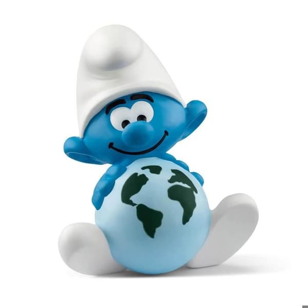 Globetrotter Smurffigur - SCHLEICH - 3 år gammal - Vit, blå och svart