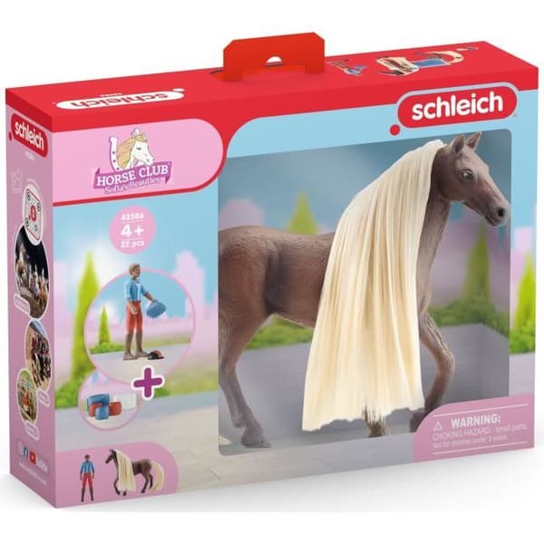 Leo and Rocky Hairdressing Horse Box - Sofia's Beautys Horse Figurines - 18 delar leksakslåda - Maned Horses