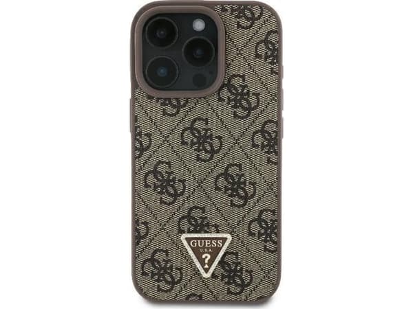 Guess GUHCP16XP4TDSCPW iPhone 16 Pro Max6.9" brown/brown hardcase Leather Metal Logo Strass Crossb