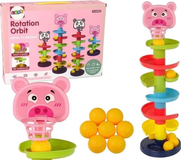 LeanToys Sorterare Pedagogisk kulbana 6 nivåer Pig Basket