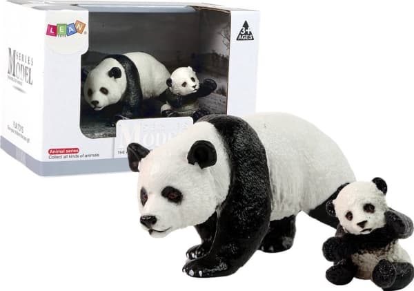 LeanToys-figur 2 pandafigurer med en baby-panda Dyr i verden