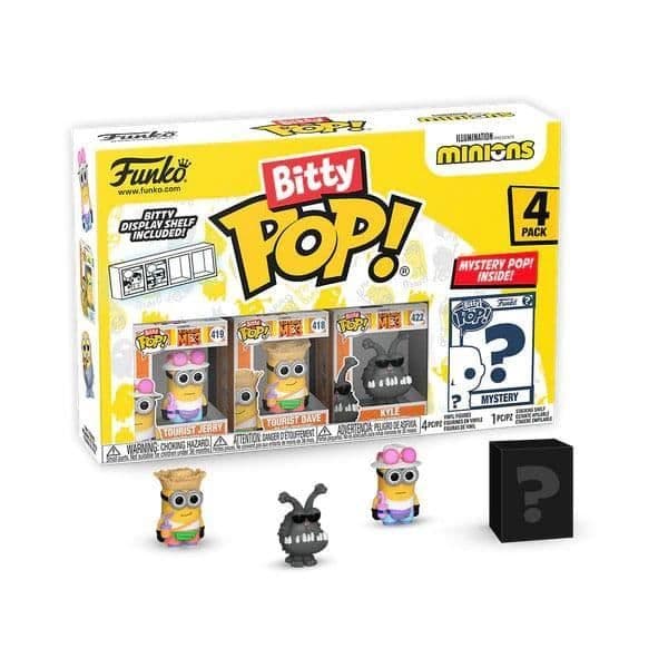 MINIONS PACK 4 FIGURINER BITTY POP VINYL YOUNG GRU 2,5 CM FUNKO 73038