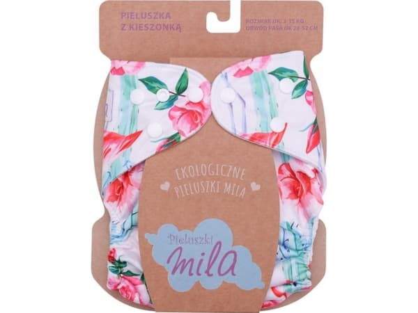 SIMED-DIAPER WITH POCKET + MICROFIBER INSERT ROSES