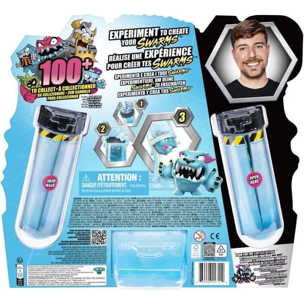 12 Swarms Figurine - MR Beast LAB - Genomför ett experiment för att skapa dina svärmar, slumpmässig modell