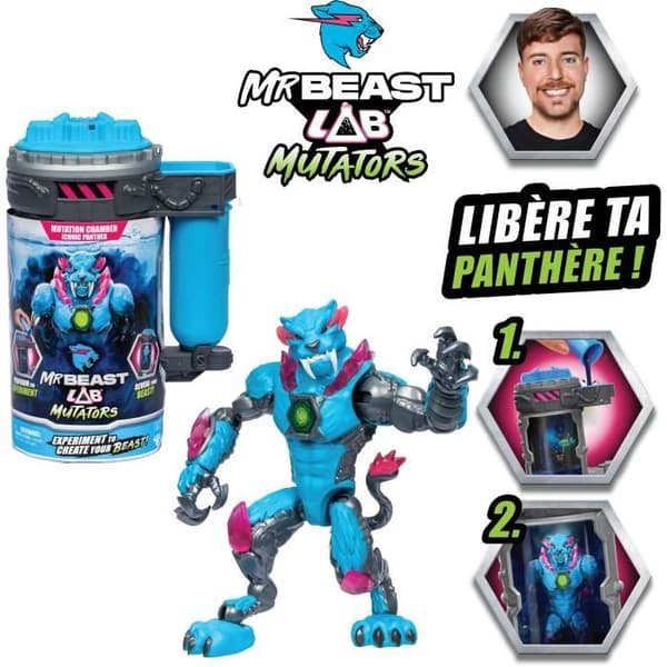 Mutators Panthere ikonisk mutationskammarfigur - MR Beast LAB - Genomför ett experiment för att skapa din varelse