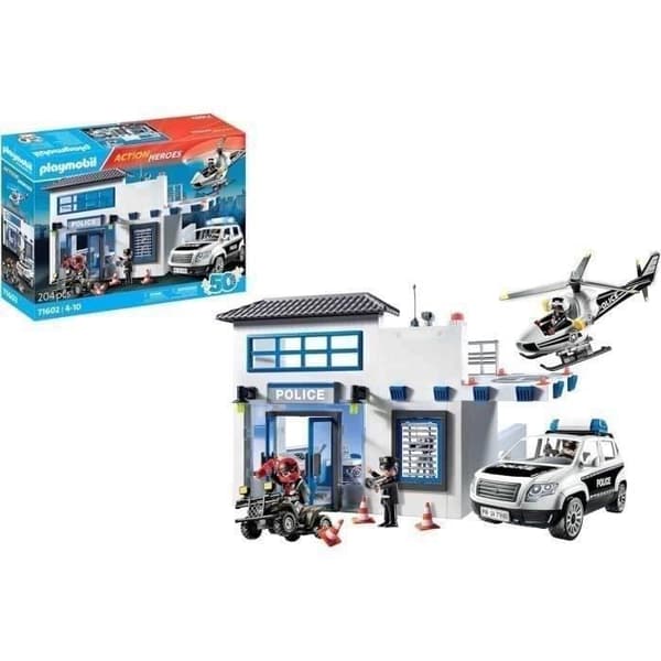 PLAYMOBIL 71602 Polisstation och fordon, poliser, actionhjältar, 159 stycken, från 4 år och uppåt