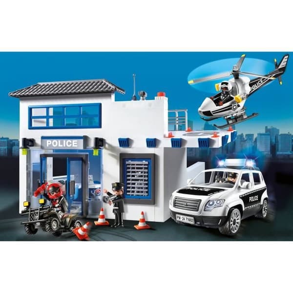 PLAYMOBIL 71602 Polisstation och fordon, poliser, actionhjältar, 159 stycken, från 4 år och uppåt