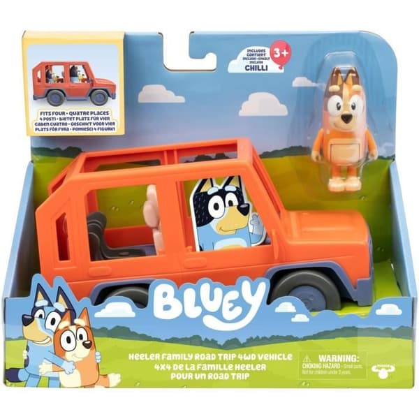 Bluey's Car - BLUEY - Familjefordon med Chilli-figur och tillbehör