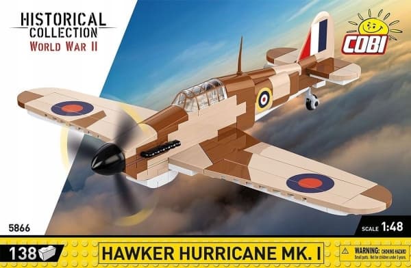 Cobi COBI 5866 Historical Collection WWII Samolot Hawker Hurricane Mk.1 138 klocków Beige, Brun Cobi COBI 5866 Historical Collection WWII Samolot Hawker Hurricane Mk.1 138 klocków Beige, Brun