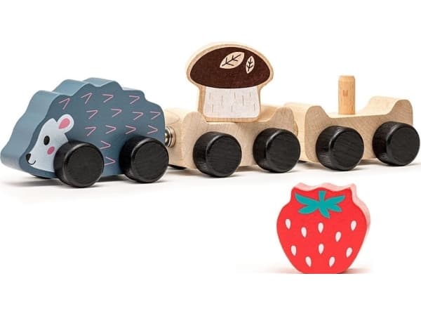 Maksik Cubika Träleksak Wise Hedgehog Vagnar Jordgubbe Svamp 15467