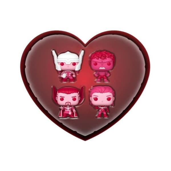 Funko - Marvel Valentines - Pack 4 Pocket POP-figurer! Marvel Valentine 4 cm