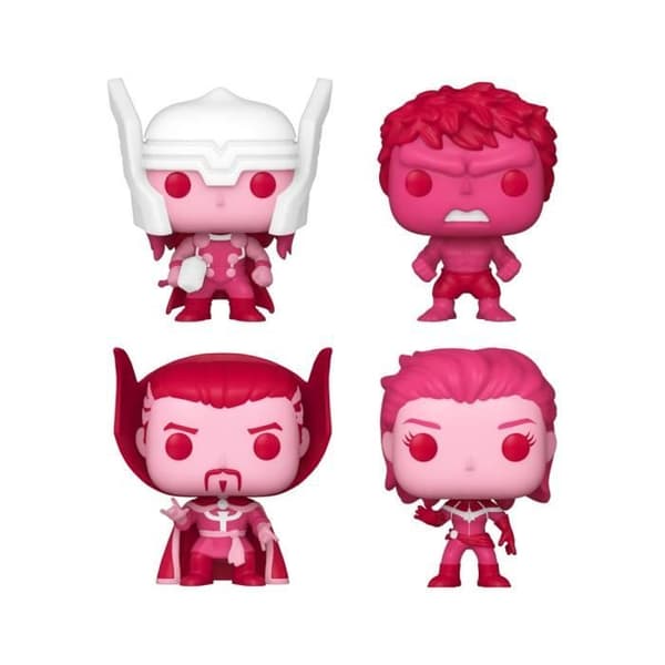 Funko - Marvel Valentines - Pack 4 Pocket POP-figurer! Marvel Valentine 4 cm
