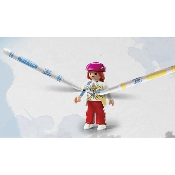PLAYMOBIL 71515 Skateboardåkare med ramp, färg, 44 delar, med Crayola-kritor, från 6 år och uppåt