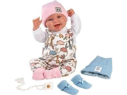 Llorens Llorens 18481 Babydocka 44 cm Tala/Talo mössor + strumpor i två färger