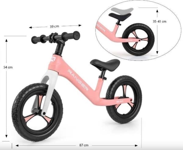 Milly Mally Balance Bike Ranger Rosa