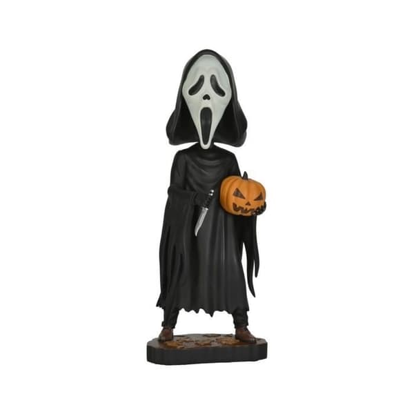 Figurin - NECA - Scream - Head Knocker Ghost Face med pumpa 20 cm - Unisex - Vuxen - Inomhus - Vit