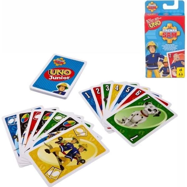 UNO Junior Card Game - Mattel FMW18 - 36 fotokort - Fireman Sam License