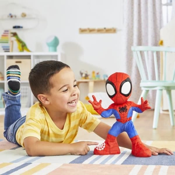 Spidey dansar och kryper, interaktiv plysch med musik och ljud, superhjälteleksaker från 3 år, Spidey and his Extraor Friends