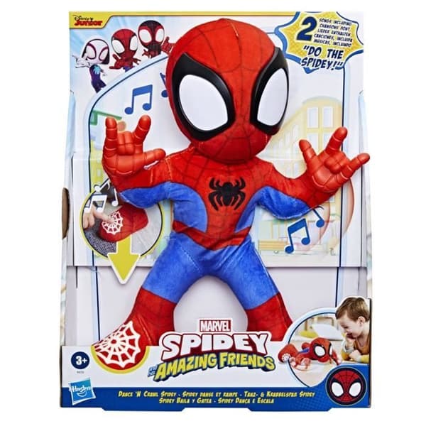 Spidey dansar och kryper, interaktiv plysch med musik och ljud, superhjälteleksaker från 3 år, Spidey and his Extraor Friends