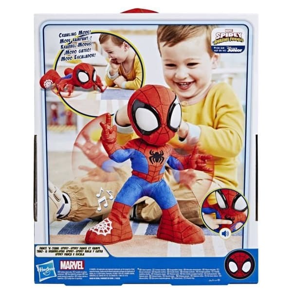 Spidey dansar och kryper, interaktiv plysch med musik och ljud, superhjälteleksaker från 3 år, Spidey and his Extraor Friends