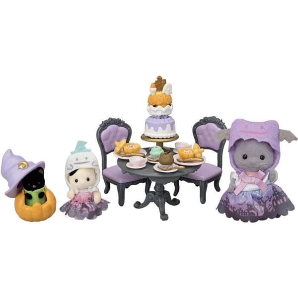 Halloween Box - SYLVANIAN FAMILIES - 3 förklädda figurer - Halloween möbler och snacks