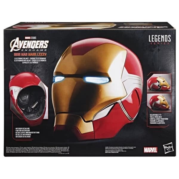 Iron Man elektronisk hjälm, med ljuseffekter, Premium Cosplay-leksak för vuxna, Marvel Legends-serien
