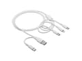 Miniatyrbild 1 av 5: Akyga AK-USB-52, 1,2 m, USB A/USB C, USB C/Micro-USB B/Lightning, Vit